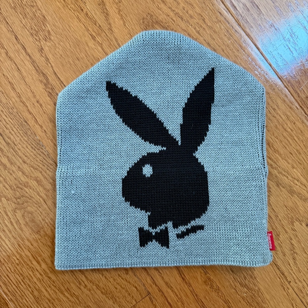 SUPREME Playboy  Bunny Knitted winter hat  - grey